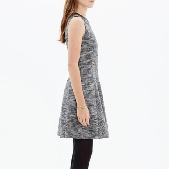 Madewell The Anywhere Black and White Tweed Mini Dress Size 2 - Picture 3 of 16